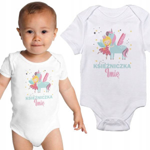 Body Dziecięce Białe UNICORN KSIĘŻNICZKA Imię 86