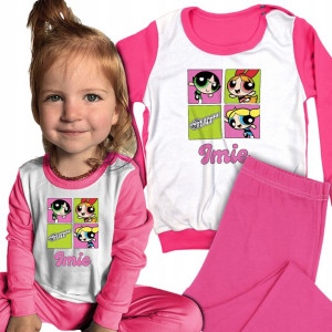 Piżama Piżamka Fuksja Powerpuff Girl Imię Wz 140