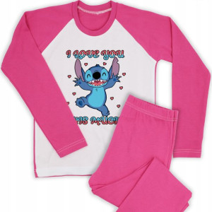 Piżamka Dziecięca FUKSJA Lilo Stich Wzory 134 cm