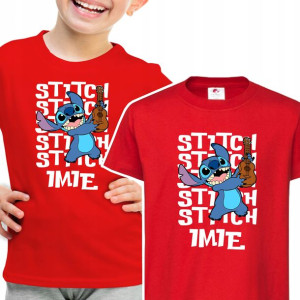 Koszulka Dziecięca 110-116 Lilo i Stitch Czerw Wz