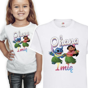 Koszulka Dziecięca 110-116 Lilo i Stitch IMIĘ Wzo
