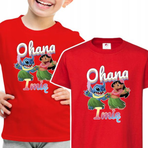Koszulka Dziecięca 110-116 Lilo i Stitch IMIĘ Wzo