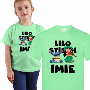 Koszulka Dziecięca 110-116 Lilo Stitch Limonk IMIĘ