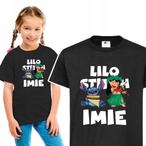 Koszulka Dziecięca 134-140 Lilo Stitch Czarna IMIĘ