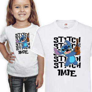 Koszulka Dziecięca 146-152 Lilo i Stitch Biała Wzo