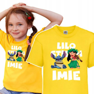 Koszulka Dziecięca 146-152 Lilo Stitch Żółta IMIĘ