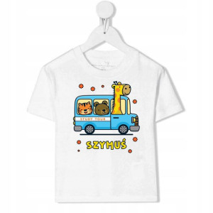 Koszulka Dziecięca 98-104 AUTOBUS 01 TWOJE IMIĘ