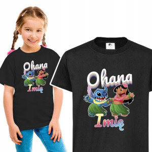 Koszulka Dziecięca 98-104 Lilo i Stitch IMIĘ Wzory