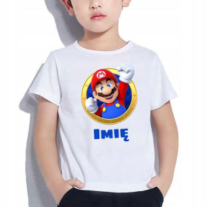 Koszulka Dziecięca 98-104 Super Mario IMIĘ Wzory