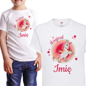 Modna Koszulka Dziecięca 98-104 UNICORN Imię Wz