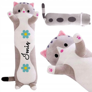 Maskotka Szary Kotek Poduszka Personalizowana 70cm