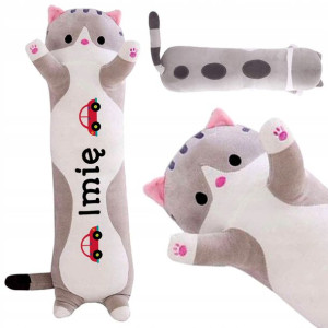 Maskotka Szary Kotek Poduszka Personalizowana 70cm