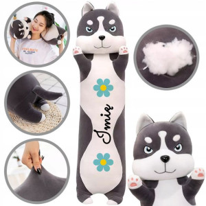 Miś Piesek Husky Kwiatek Maskotka Dla Dziecka Imię