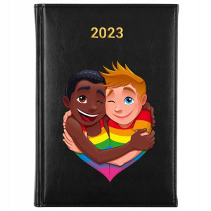 Kalendarz A5 2023 CZARNY LGBT Pride Month Wzory