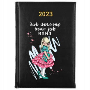 Kalendarz A5 2023 CZARNY Prezent dla Mamy Wzory