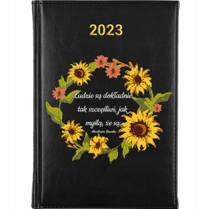 Kalendarz A5 2023 CZARNY Sentencje Cytaty WZORY