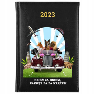 Kalendarz A5 2023 Czarny Śmieszne Modne Wzory
