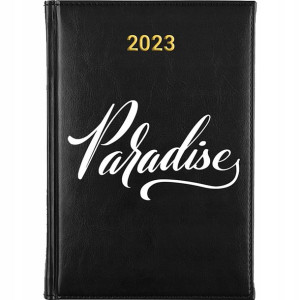 Kalendarz A5 2023 CZARNY Subtelne Napisy Wzory