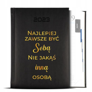 Kalendarz Czarny GOLD 2023 BĄDŹ SOBĄ Modne Wzory