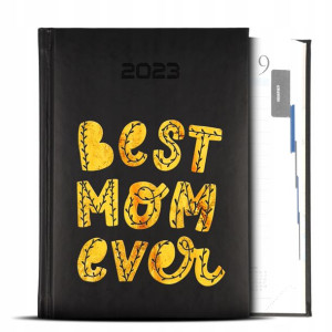 Kalendarz Czarny GOLD 2023 BEST MOM EVER Top Wzory