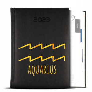 Kalendarz Czarny GOLD 2023 Horoskop AQUARIUS Wzory