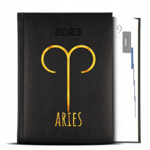Kalendarz Czarny GOLD 2023 Horoskop ARIES Wzory