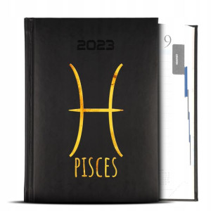 Kalendarz Czarny GOLD 2023 Horoskop PISCES Wzory