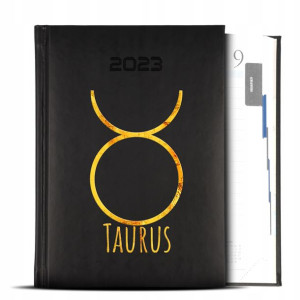 Kalendarz Czarny GOLD 2023 Horoskop TAURUS Wzory