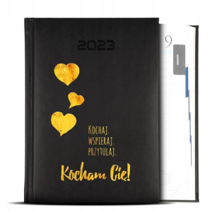 Kalendarz Czarny GOLD 2023 KOCHAJ WSPIERAJ Wzory