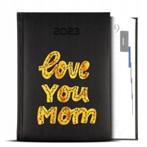 Kalendarz Czarny GOLD 2023 LOVE YOU MOM Top Wzory