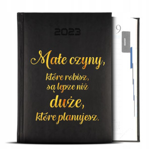 Kalendarz Czarny GOLD 2023 MAŁE CZYNY Modne Wzory