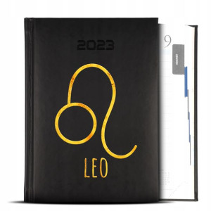 Kalendarz Czarny GOLD 2023 Znaki Zodiaku LEO Wzory