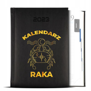 Kalendarz Czarny GOLD 2023 Znaki Zodiaku RAK Wzory
