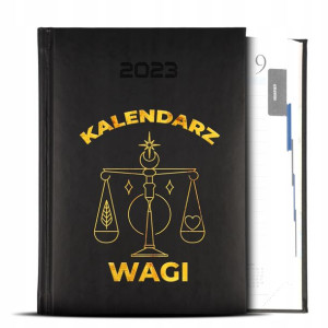Kalendarz Czarny GOLD 2023 Znaki Zodiaku WAGA Wz