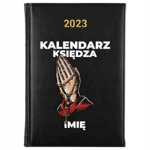 Kalendarz Notes CZARNY A5 2023 DLA KSIĘDZA IMIE Wz