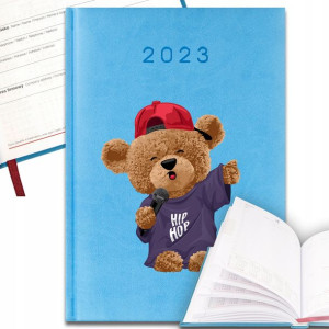 KALENDARZ Planer Błękitny A5 2023 Misie TEDDY Wz