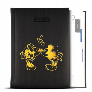 Kalendarz Planer Czarny GOLD 2023 MIKI MOUSE Wzory