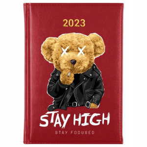 Kalendarz Planer Notes Czerwony A5 2023 TEDDY Wz