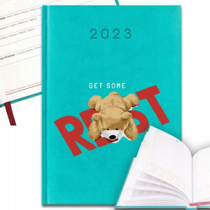 KALENDARZ Planer Turkus A5 2023 TEDDY Rest Wzory