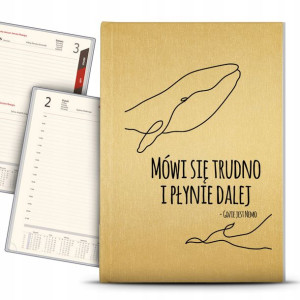 Kalendarz Planer Złoty A5 2023 PŁYŃ DALEJ Wzory