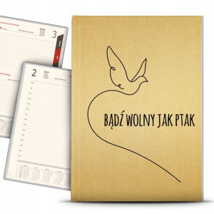 Kalendarz Planer Złoty A5 2023 WOLNY JAK PTAK Wz