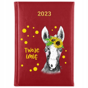 Kalendarz Planner A5 2023 Zwierzątka IMIĘ Wzory