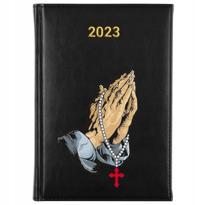 Kalendarz Terminarz A5 2023 CZARNY RELIGIJNE WZORY