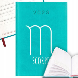 KALENDARZ Turkusowy A5 2023 Znaki Zodiaku Wzory