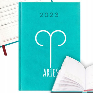 KALENDARZ Turkusowy A5 2023 Znaki Zodiaku Wzory