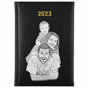 Personalizowany Kalendarz BLACK A5 2023 TWÓJ SZKIC
