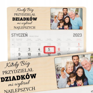 Kalendarz Ścienny Drewniany 2023 DLA DZIADKÓW Wz