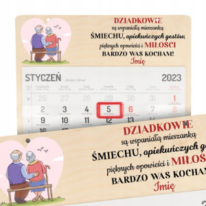 Kalendarz Ścienny Drewniany 2023 DLA DZIADKÓW Wz