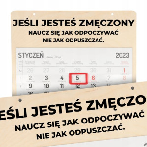 Kalendarz Ścienny Drewniany 2023 ZMĘCZENIE Wzory