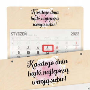 Kalendarz Ścienny Drewno 2023 LEPSZA WERSJA SIEBIE
